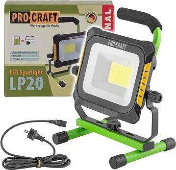 Procraft LED svietidlo – reflektor, aku/220 V LP20, bez aku