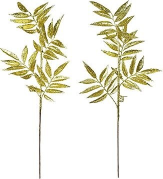 DOMMIO Větev třpytivá zlatá 75 cm, set 2 ks
