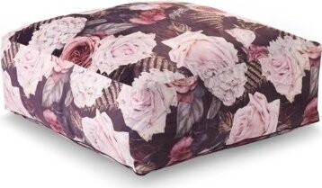 TEXTILOMANIE Sedací zamatový vankúš na zem MEREL 60 × 60 cm, fialový