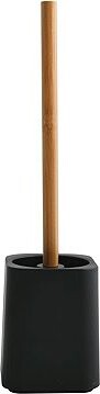 MSV – SPIRELLA WC kefa KAMLA, s plastovou nádobou, čierna, bambus