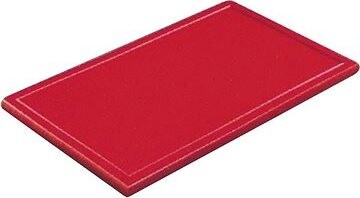 Gastro Lopárik na krájanie plastový 60 × 40 × 3 cm, s drážkou, červený