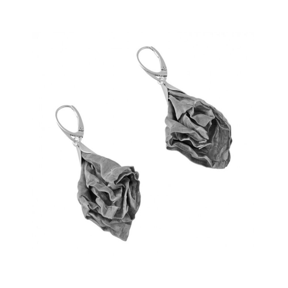 Strieborné náušnice z jemnej oceľovej sieťoviny 18362