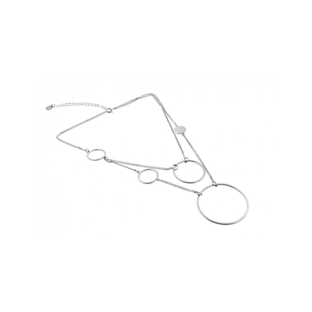 Dámsky dvojitý náhrdelník s krúžkami rôznych veľkostí 18764
