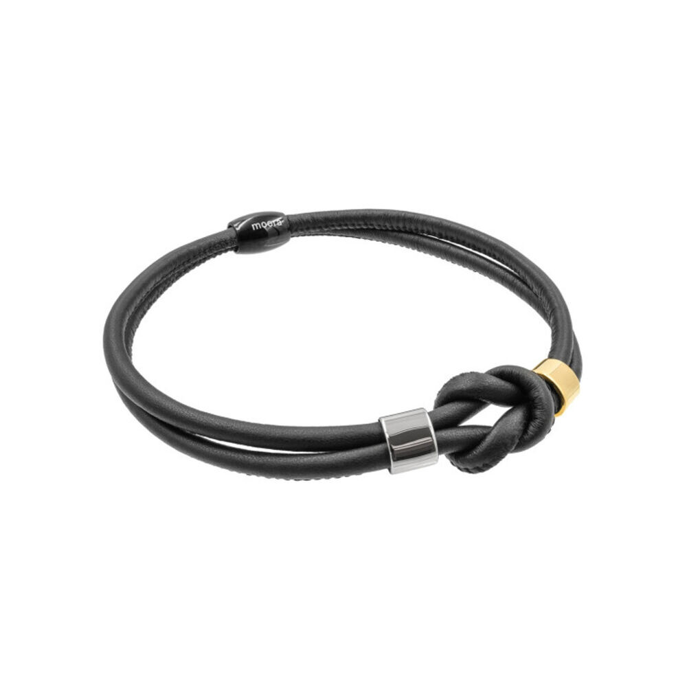 Štýlový náhrdelník z chirurgickej ocele a kože 19465