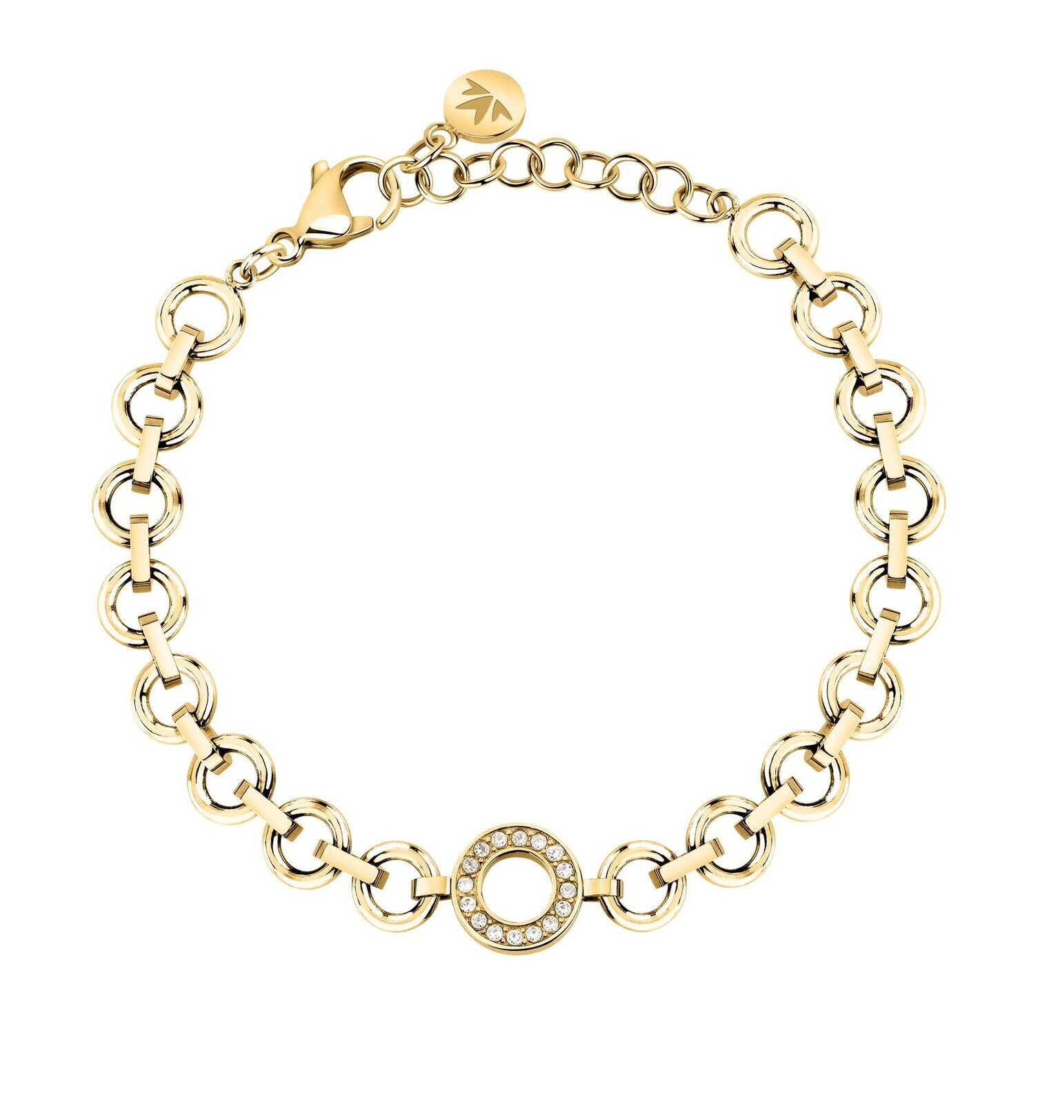 Morellato Elegantný pozlátený náramok s kryštálmi Intrecci SAZC05