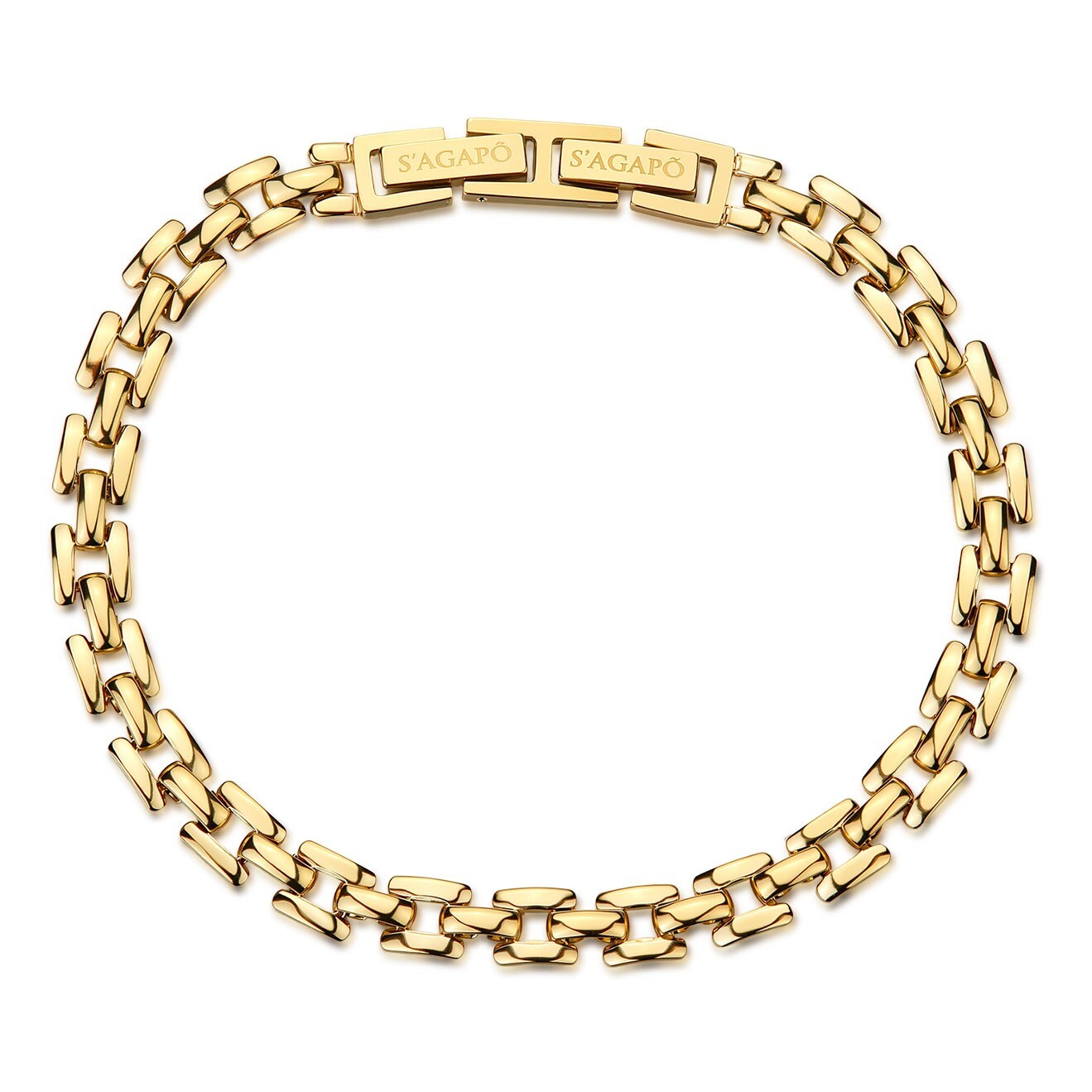 S'Agapõ Moderný pozlátený náramok Ripple SRP98