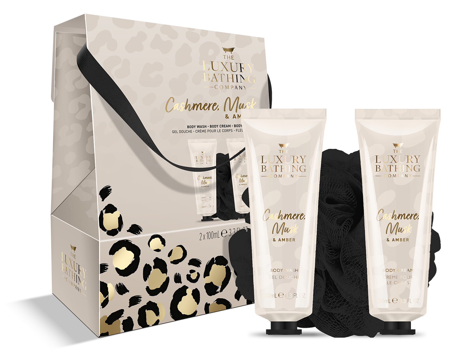 The Luxury Bathing Company Sada starostlivosti o telo v darčekovej krabičke Kašmír, Mošus & Ambra 3 ks