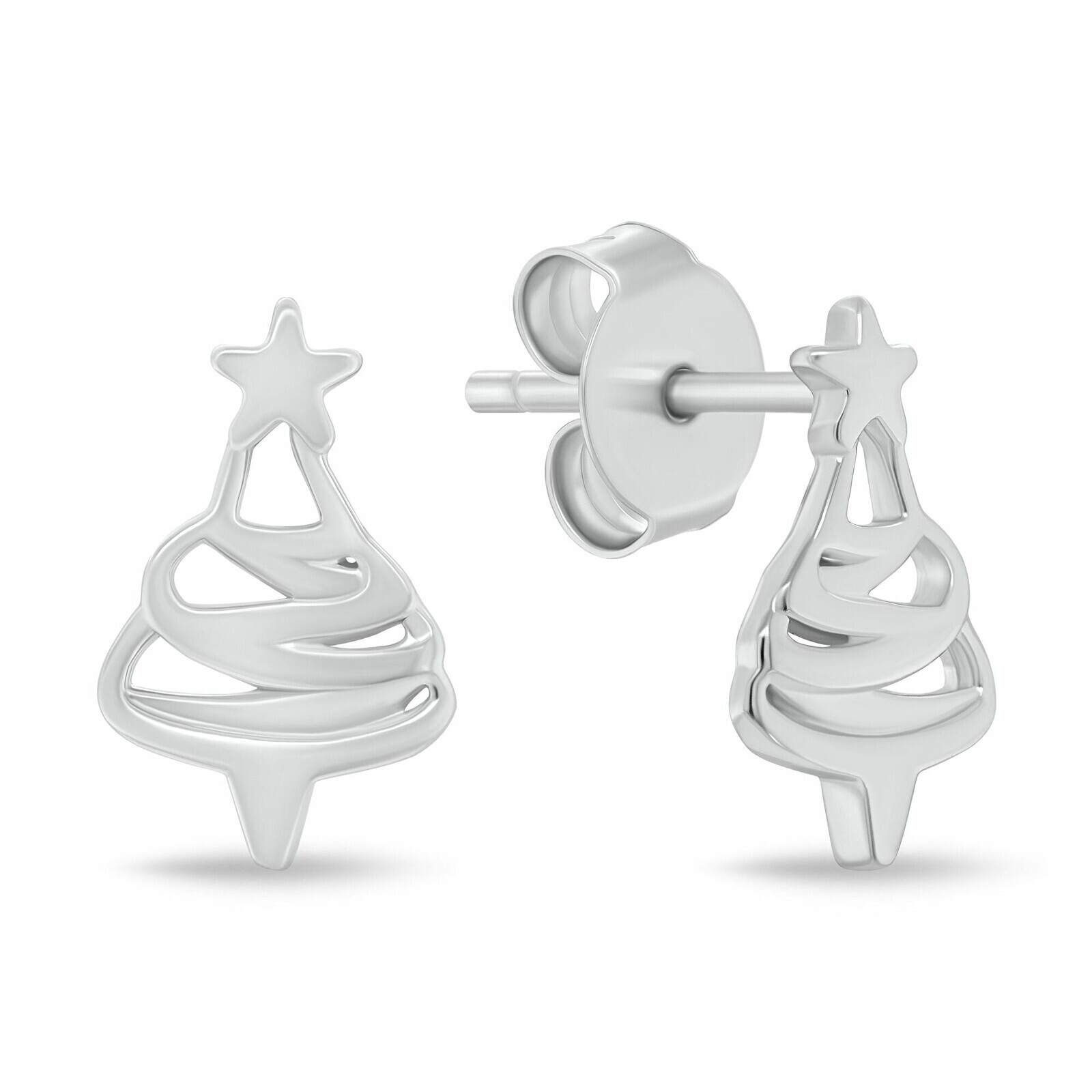 Brilio Silver Vianočné strieborné náušnice Stromček EA1244W