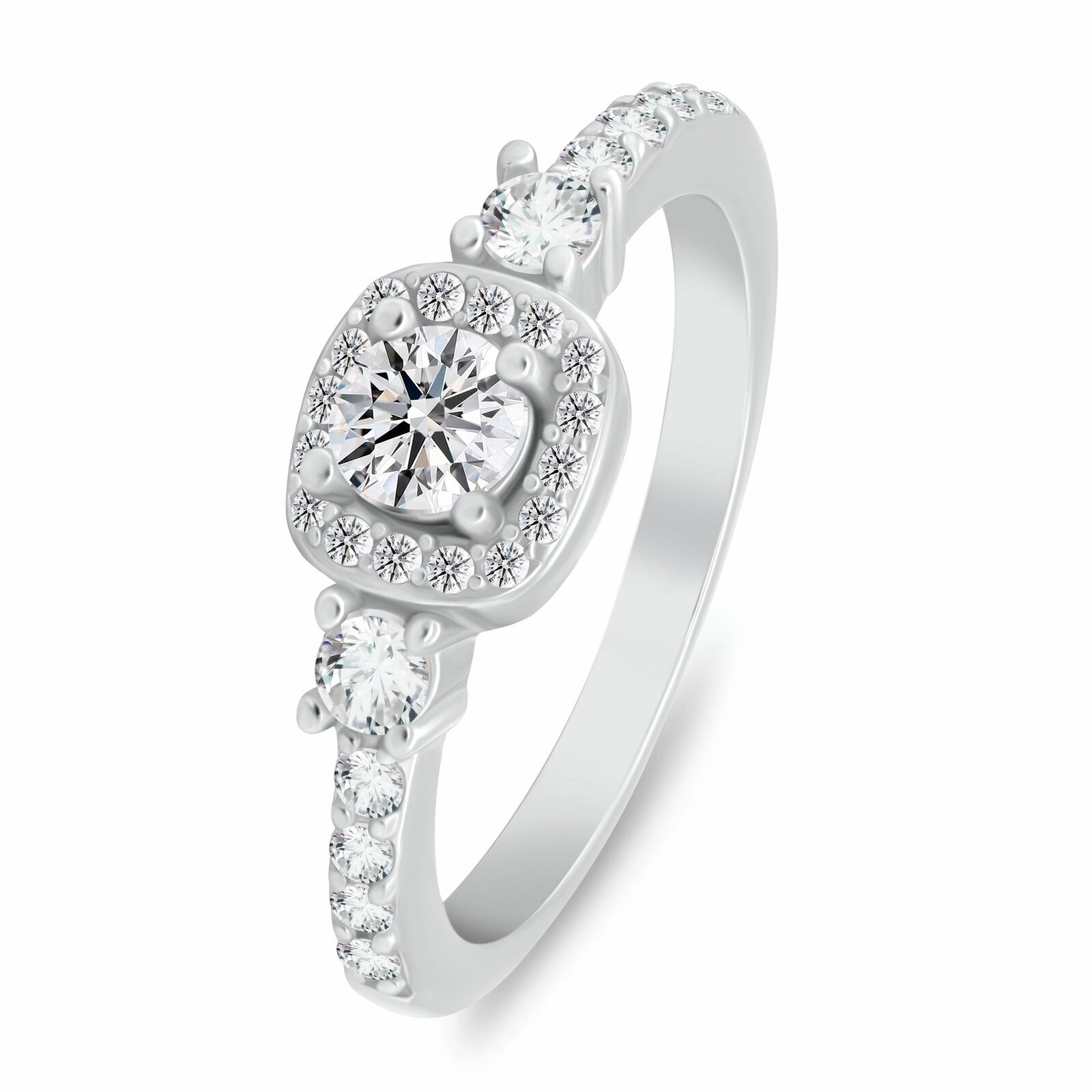 Brilio Silver Oslnivý strieborný prsteň s kubickými zirkónmi RI148W 56 mm