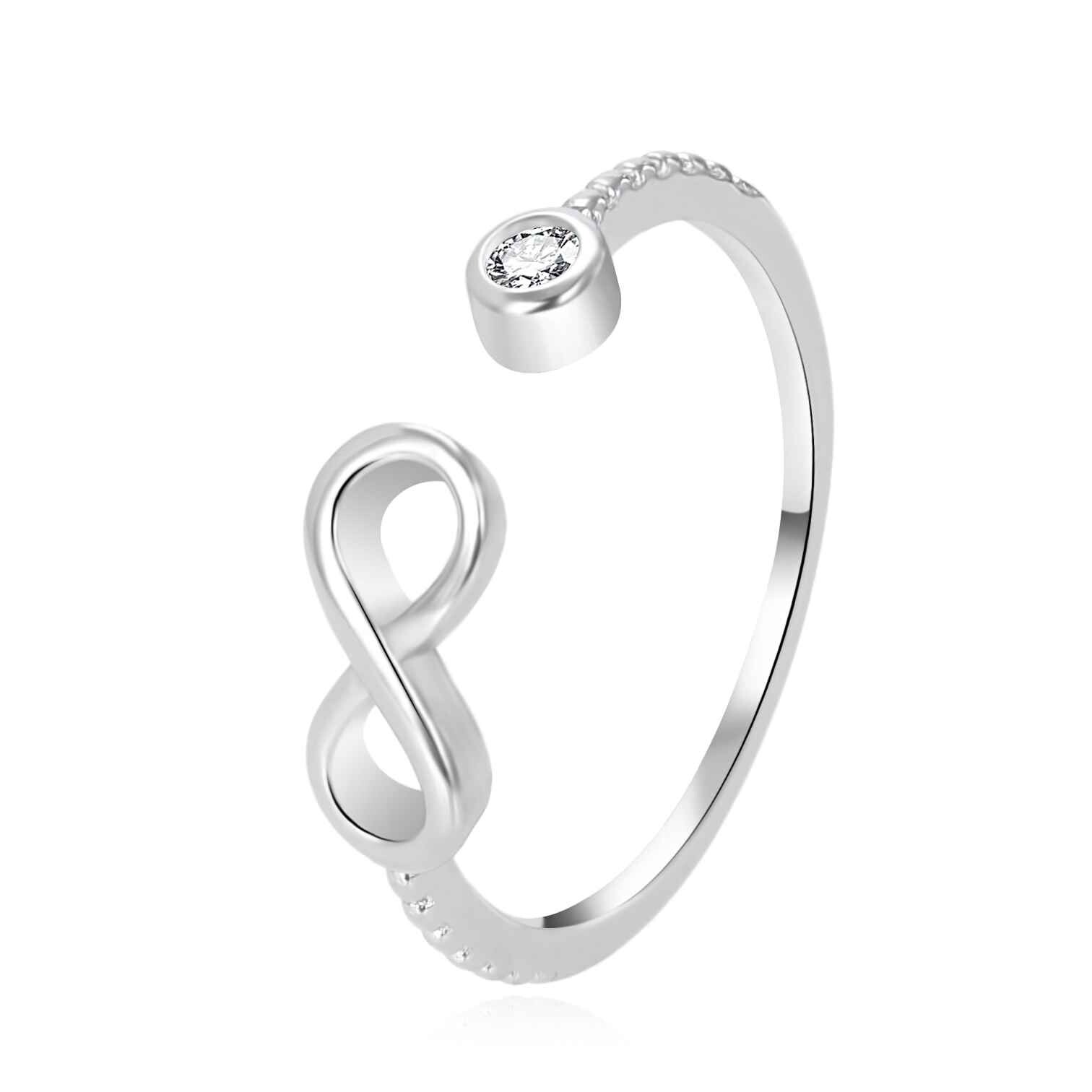 Agato Strieborný otvorený prsteň so symbolom nekonečna AGT-R63W 62 mm