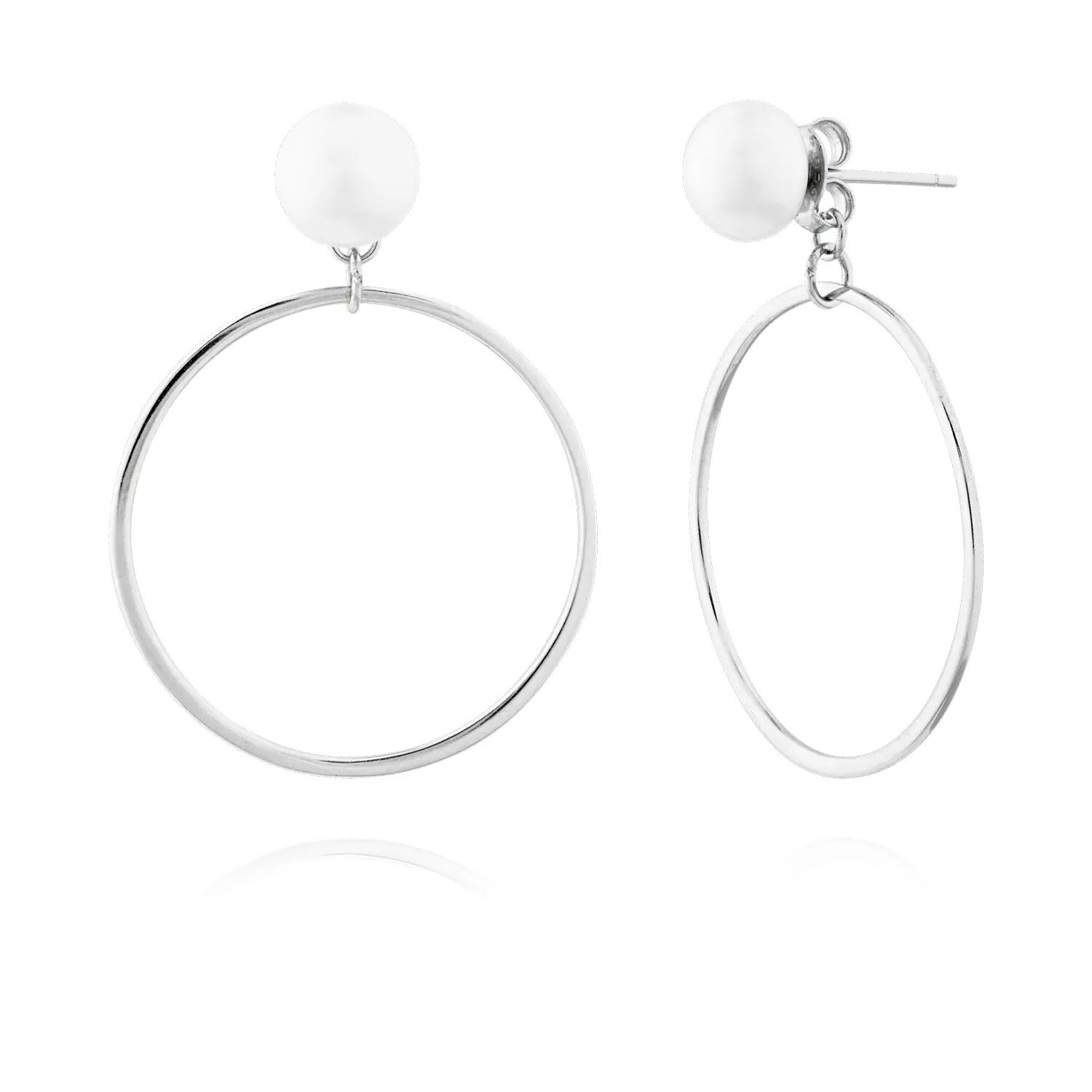 JVD Štýlové visiace strieborné náušnice s perlou SVLE0520XH20P00