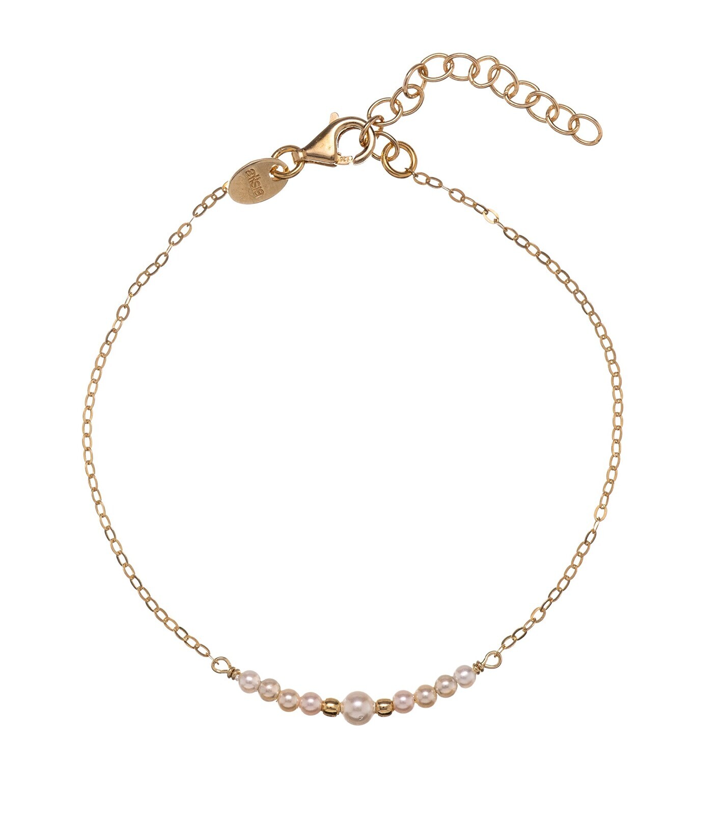 Alisia Slušivý pozlátený náramok so syntetickými perlami AL5163.01.000