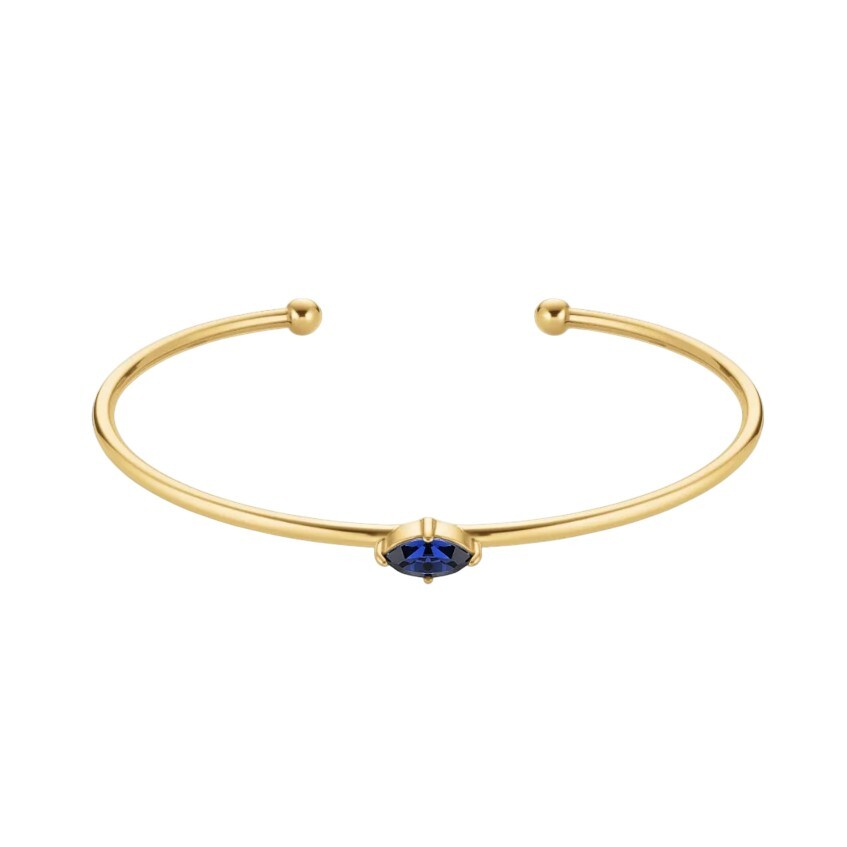 Rosefield Otvorený pevný náramok s modrým Swarovski kryštálom JBMMG-J1241