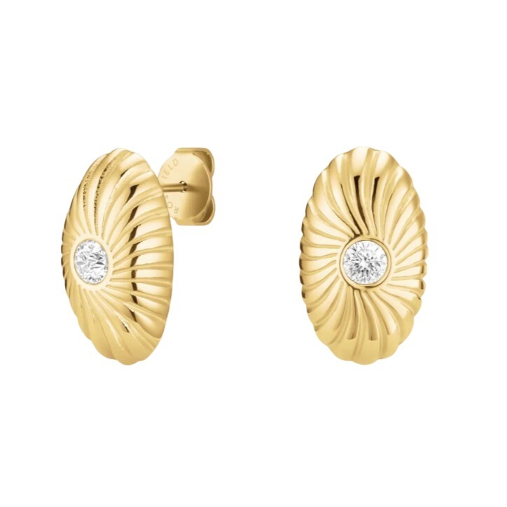 Rosefield Výrazné pozlátené náušnice Solitaire JEBTG-J1202