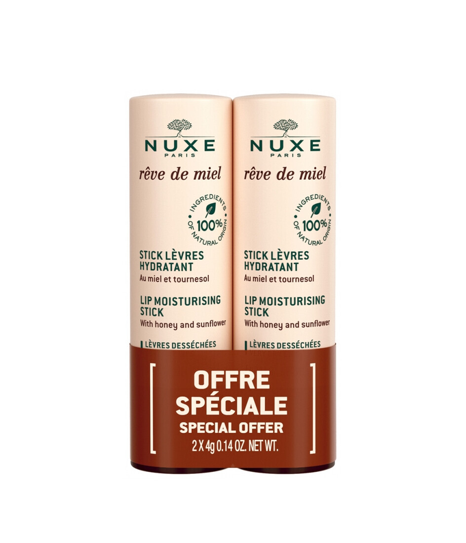 Nuxe Sada hydratačných tyčiniek na pery Rêve de Miel (Lip Moisturizing Stick Duo) 2 x 4 g