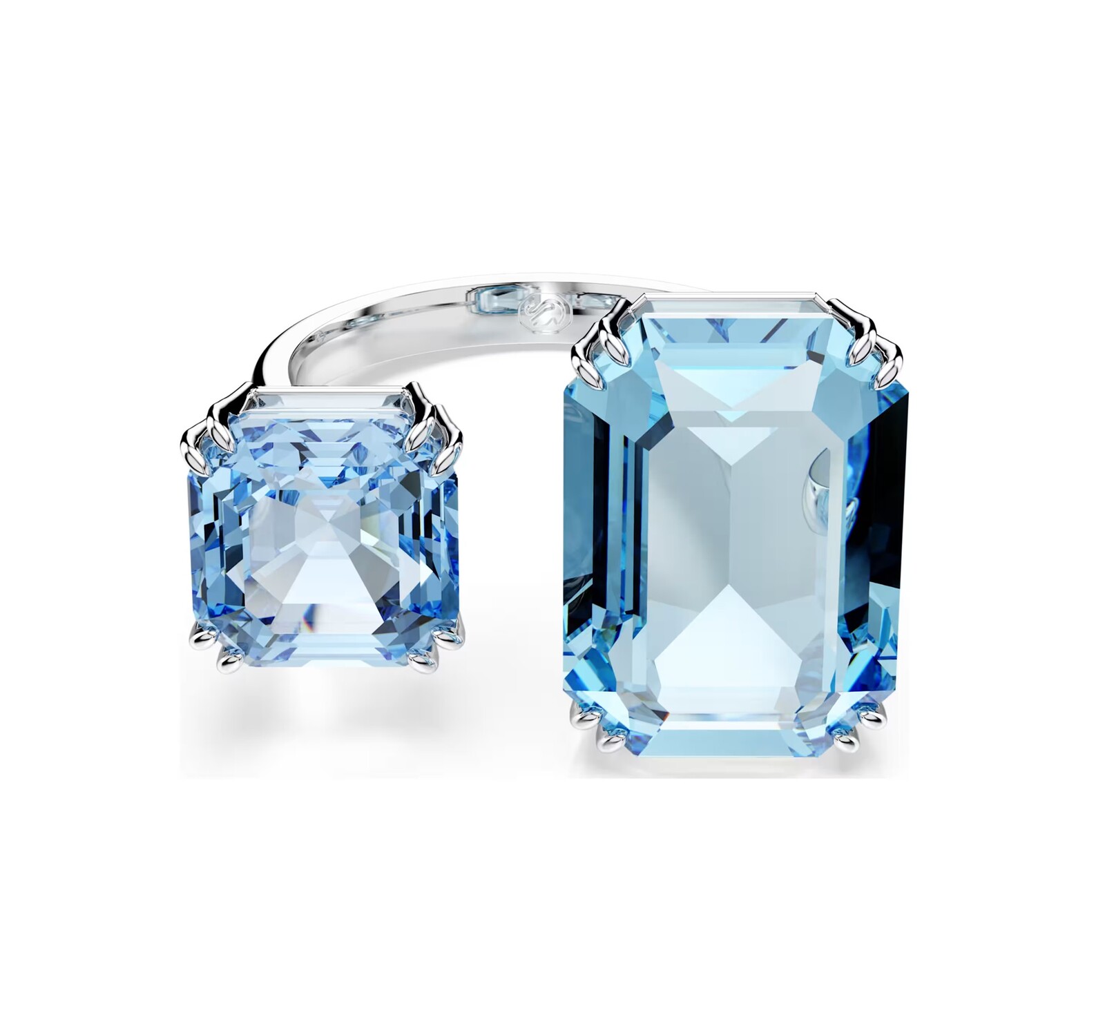Swarovski Luxusný otvorený prsteň s modrými kryštálmi Millenia 5694141 52 mm