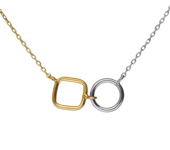 Victoria Cruz Slušivý bicolor náhrdelník zo striebra Nivola A5508-BG