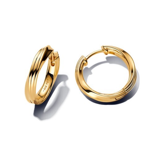 Pandora Krútené pozlátené kruhové náušnice Essence Shine 263878C00