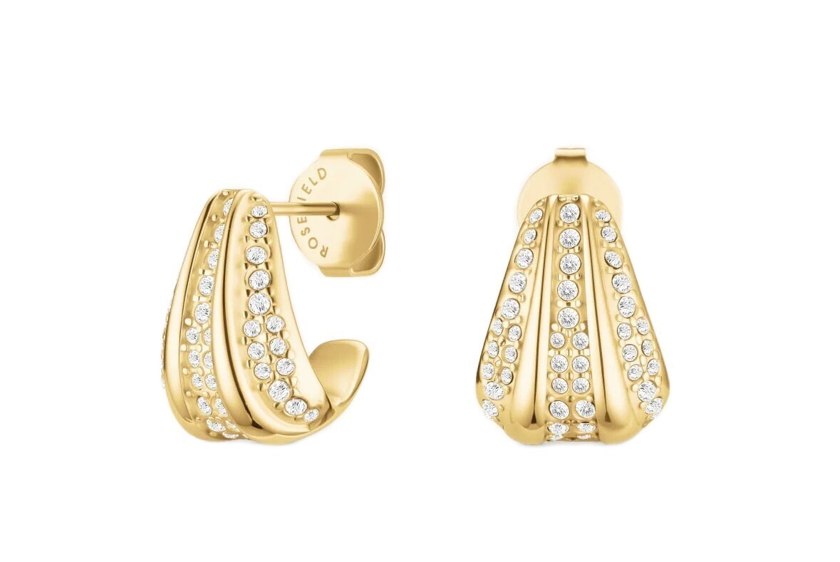 Rosefield Nadčasové pozlátené náušnice s kryštálmi Pavé JEPSG-J1228