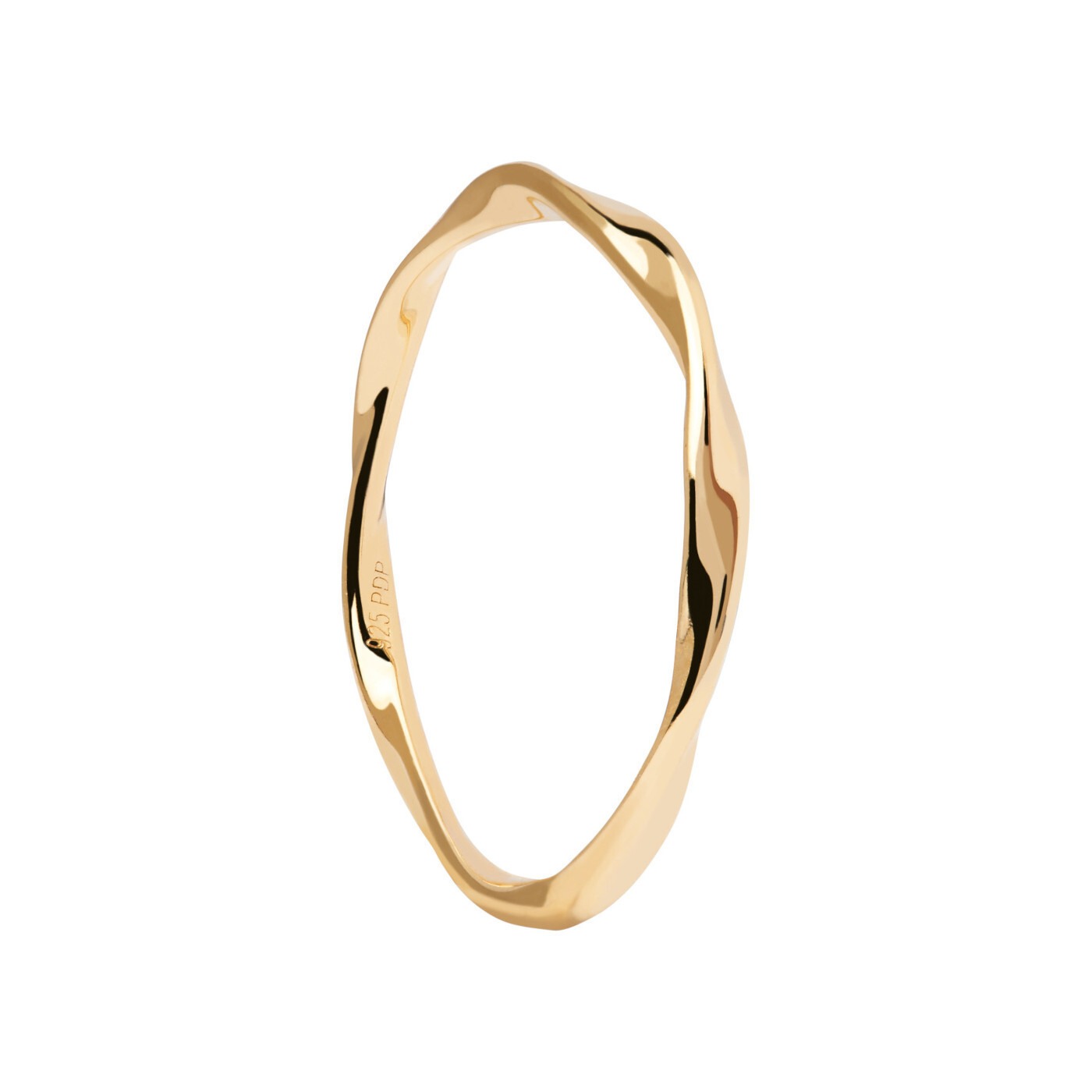 PDPAOLA Minimalistický pozlátený prsteň SPIRAL Gold AN01-804 58 mm
