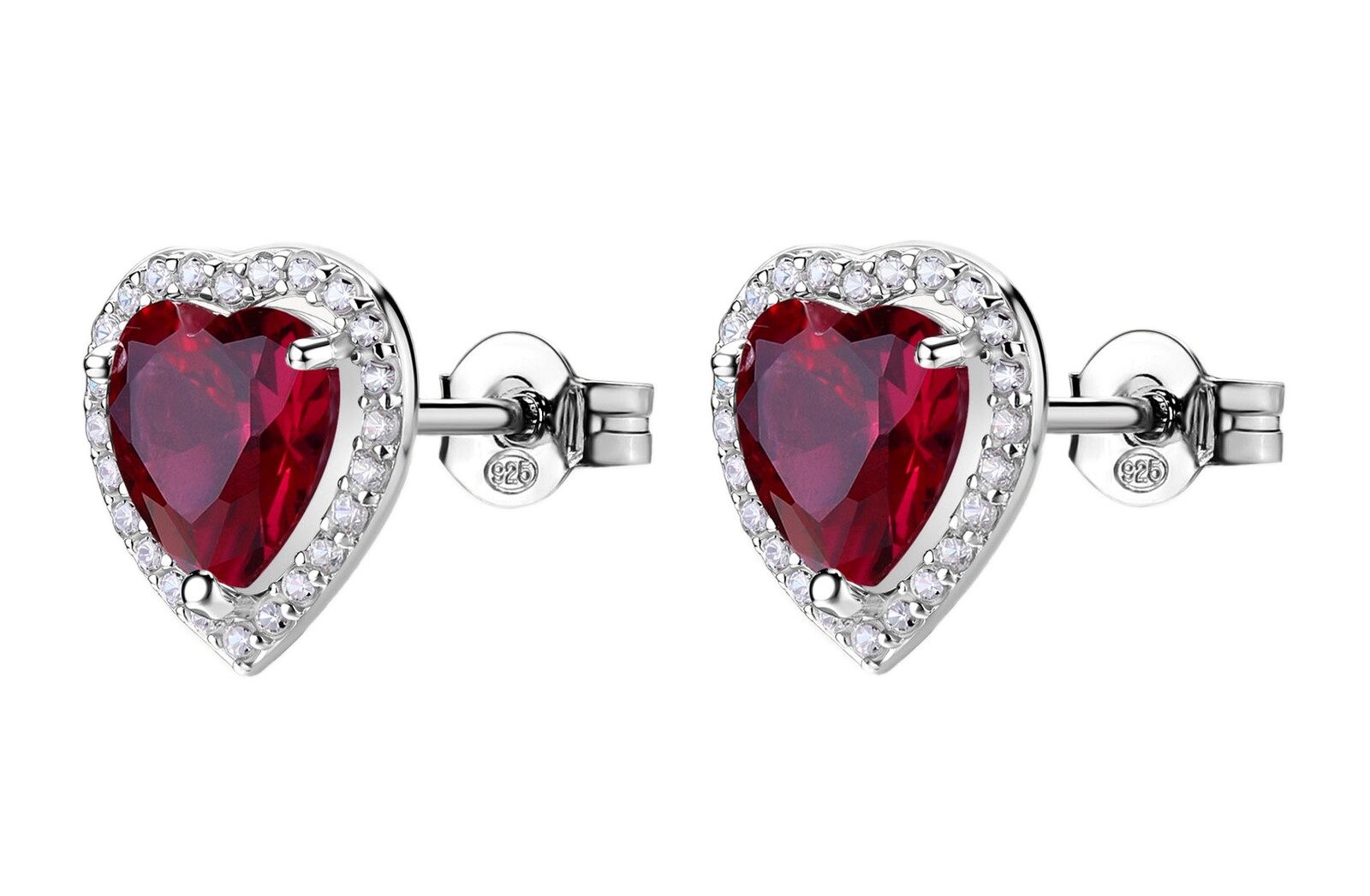 Brosway Strieborné srdiečkové náušnice Fancy Passion Ruby FPR142