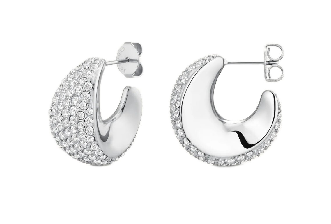 Rosefield Blyštivé kruhy z ocele Pavé JEPMS-J1225