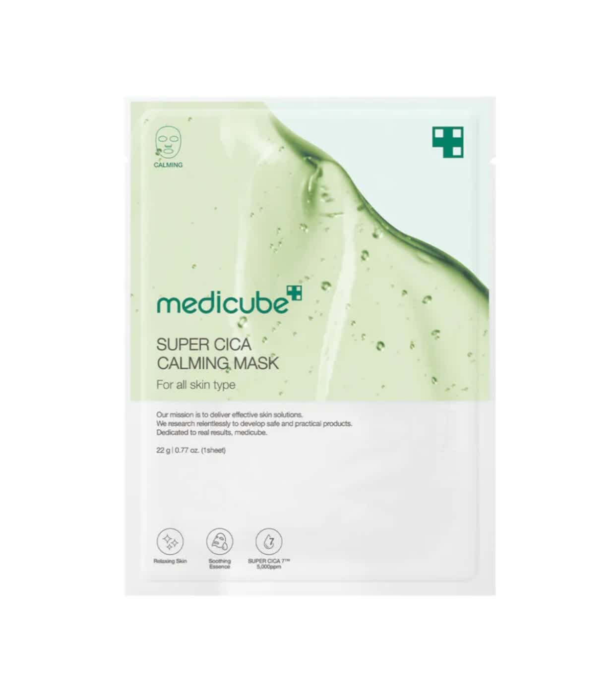 Medicube Upokojujúca pleťová maska Super Cica (Calming Face Mask) 22 g