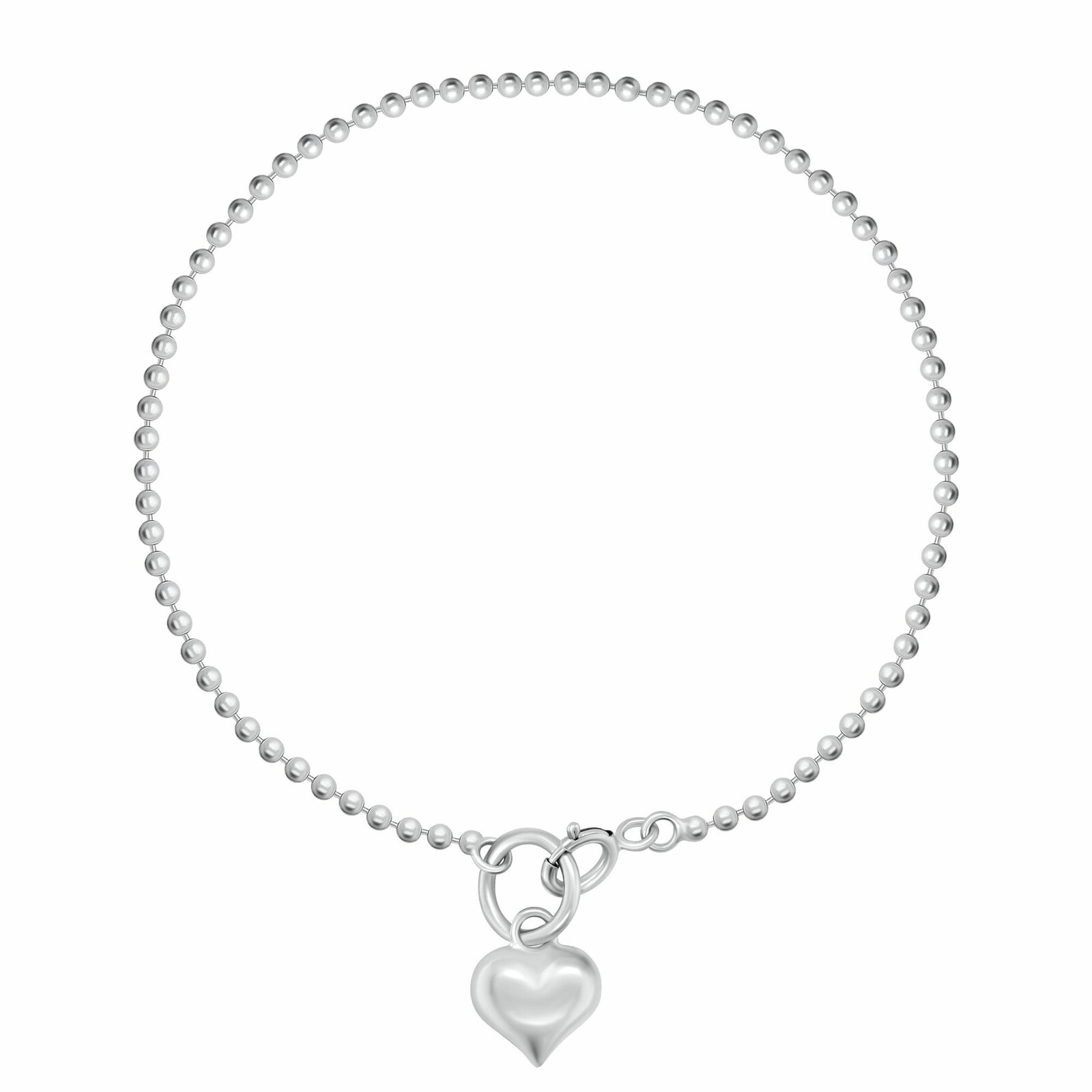 Brilio Silver Strieborná retiazka na nohu so srdiečkom ANK117W