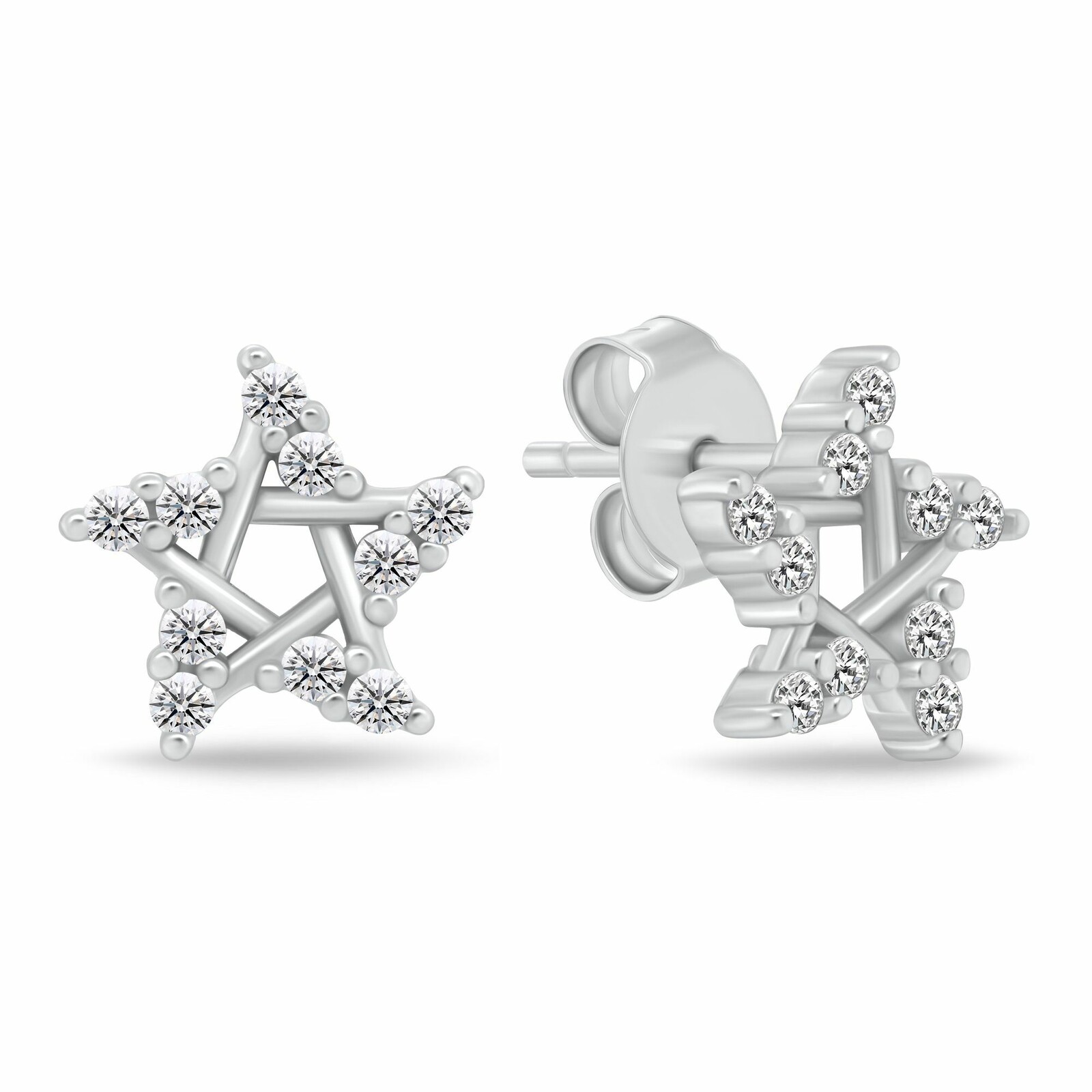 Brilio Silver Trblietavé strieborné náušnice Hviezdy EA1207W