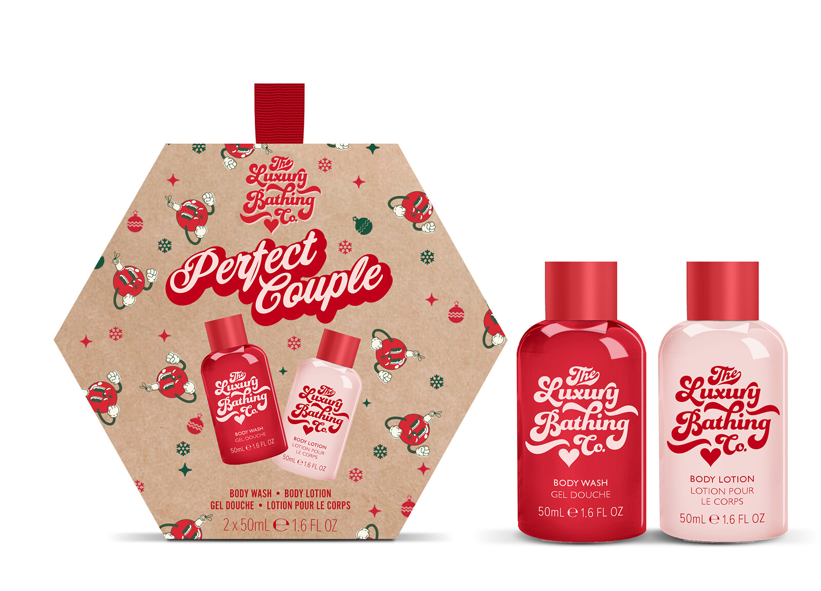 The Luxury Bathing Company Darčeková mini sada kúpeľovej starostlivosti Vianočné cukrovinky, Kakao & Vanilka 2 ks