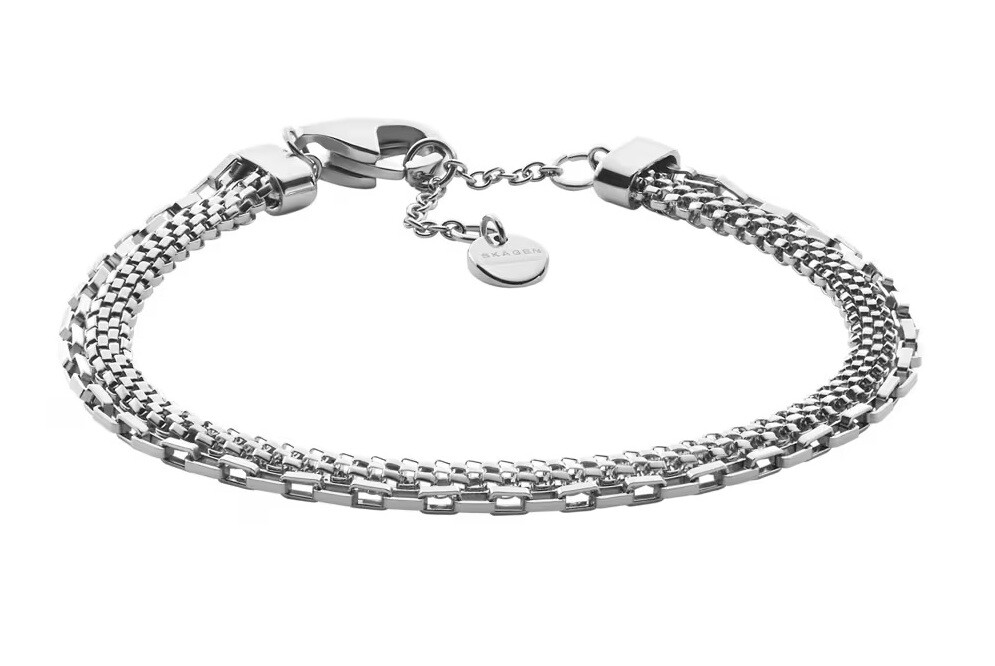 Skagen Dvojitý oceľový náramok pre mužov Tov Mesh SKJM0235040