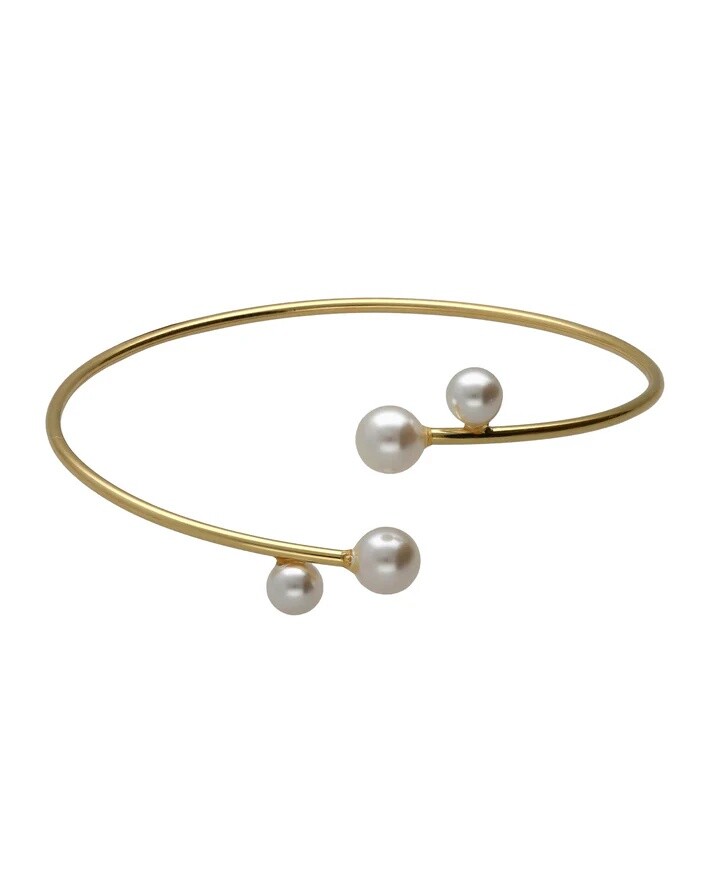 Victoria Cruz Pôvabný pozlátený náramok s perlami Sera A5556-00DP