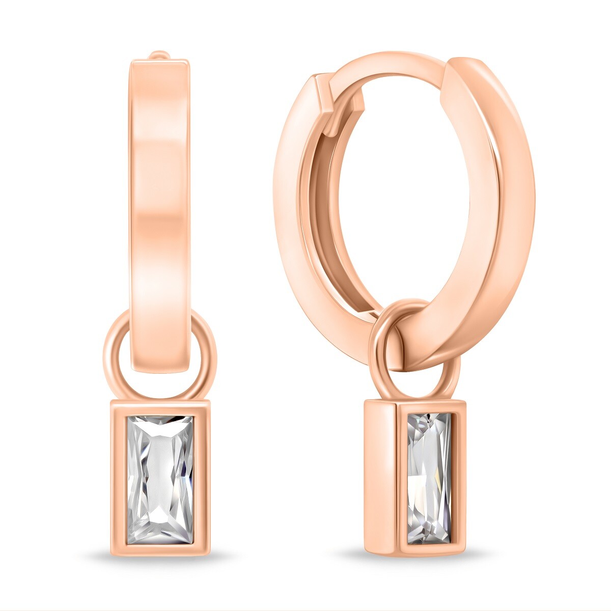 Brilio Silver Minimalistické okrúhle náušnice 2v1 s kubickým zirkónom EA840R