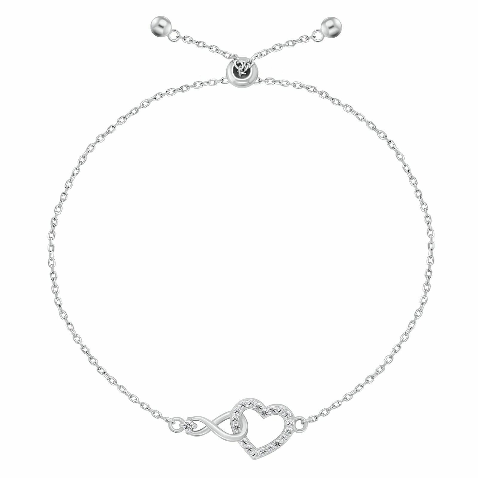 Brilio Silver Strieborný posuvný náramok Nekonečná láska BRC252W