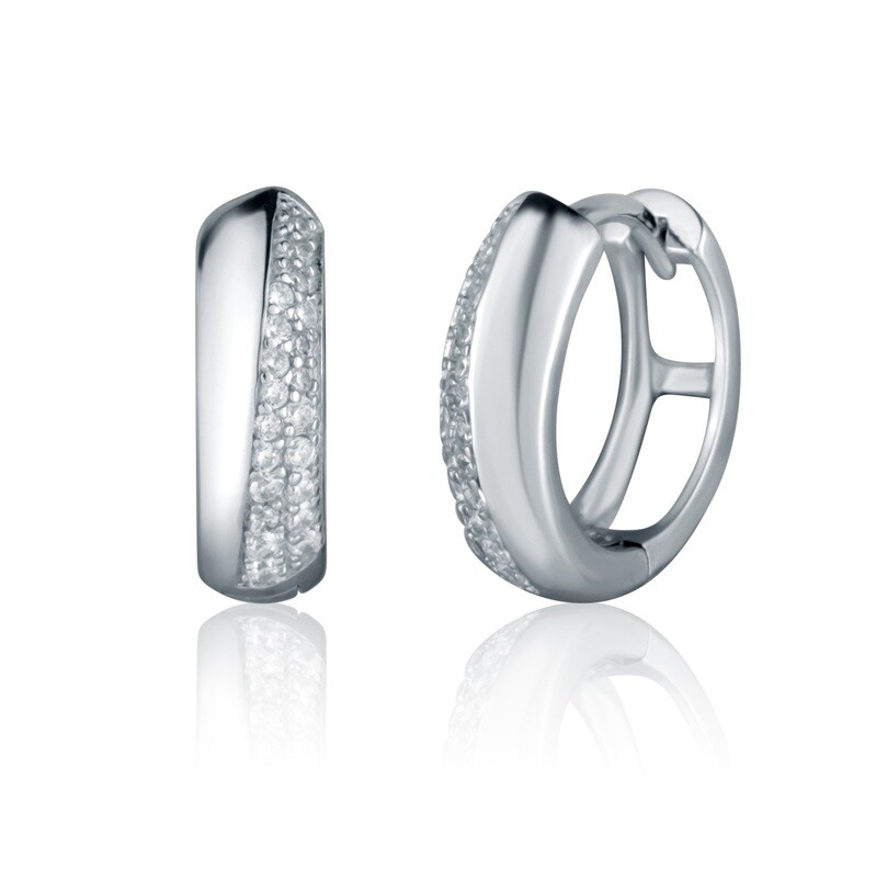 JVD Elegantné strieborné kruhy so zirkónmi SVLE2382XH2BI00