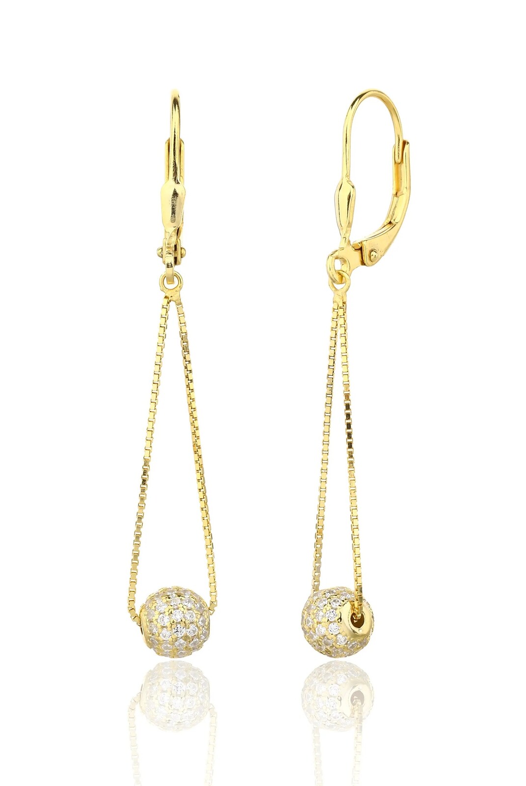 JVD Štýlové visiace náušnice so zirkónmi SVLE3369XJ6GO00