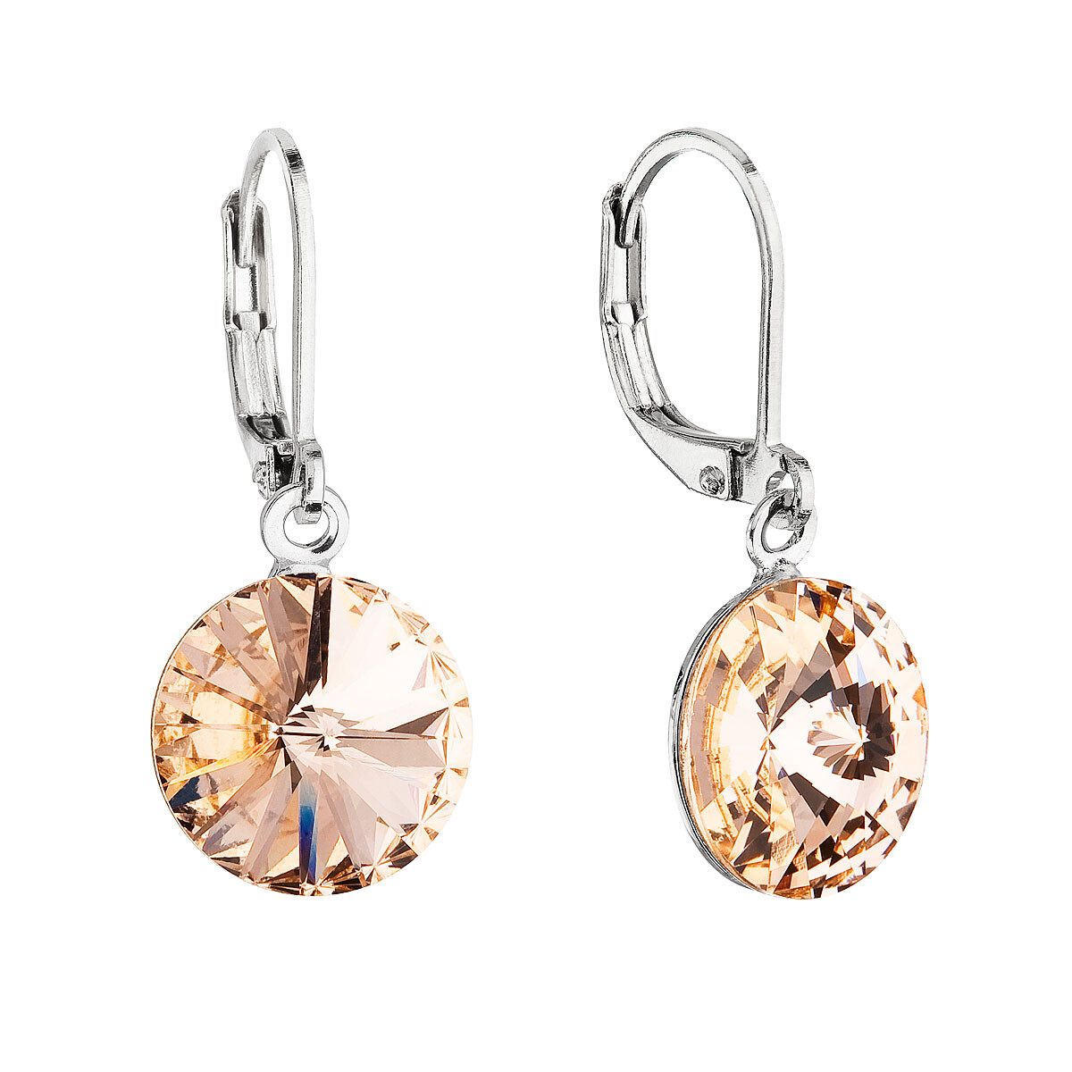 Evolution Group Slušivé visiace náušnice s kryštálmi Swarovski 51078.3 light peach