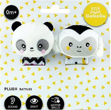 Gagagu Dvojitá hrkajúca sada opica a panda