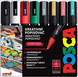UNI Posca 5M 8 ks vianočné tóny