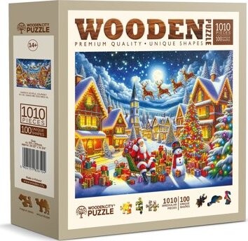 WOODEN CITY drevené puzzle - Santova sviatočná cesta 1010 dielikov