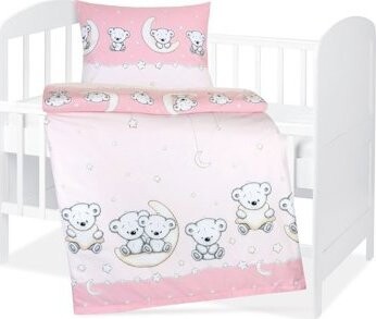 BELLATEX Obliečky detské Agáta 90/078 ružový medvedík, 90 × 135, 45 × 60