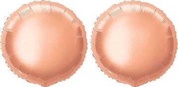 FLEXMETAL Balón fóliový – okrúhly, ružovo-zlatý/rose gold, 45 cm, 2 ks