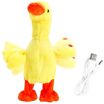 Plush Interaktívna plyšová hračka Kačka spievajúca pohybujúca sa USB 35 cm