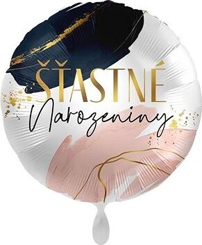 AMSCAN Balón fóliový štastné narodeniny okrúhly 43 cm