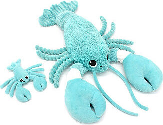 Les Déglingos Plyšový homár, mama s bábätkom, modrý