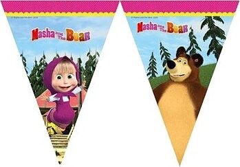 Banner – girlanda máša a medveď vlajky – 230 cm