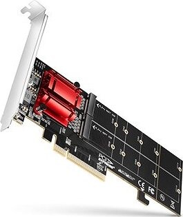 AXAGON PCEM2-ND, 2× internal M.2 NVMe slot, PCIe controller, RAID