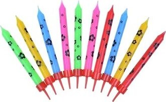 Narodeninové sviečky – kvety – 10 ks – 11,5 cm