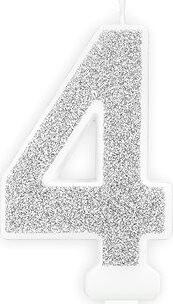 Sviečka narodeninová, 7 cm, číslica „4