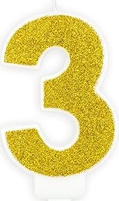Sviečka narodeninová, 7 cm, číslica „3